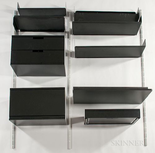 Vitsoe Aluminum and Steel Wall-mounted Desk and Shelving Unit