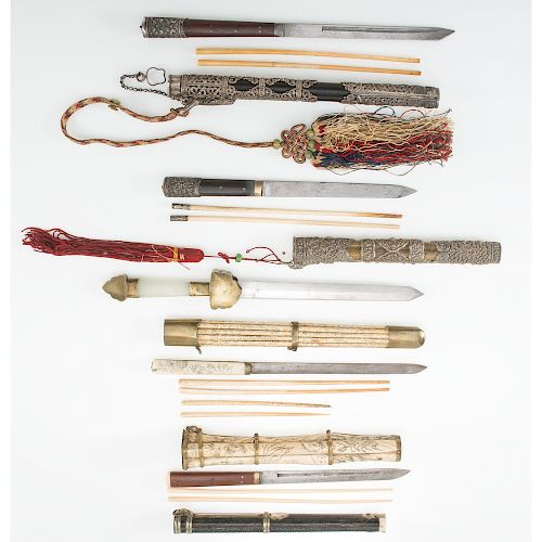 Lot of Five Chinese Trousse Sets