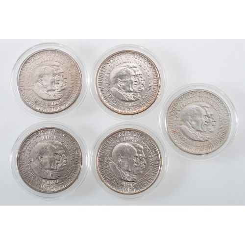 United States Carver/Washington Commemorative Half Dollars 1951-1954, Lot of Five
