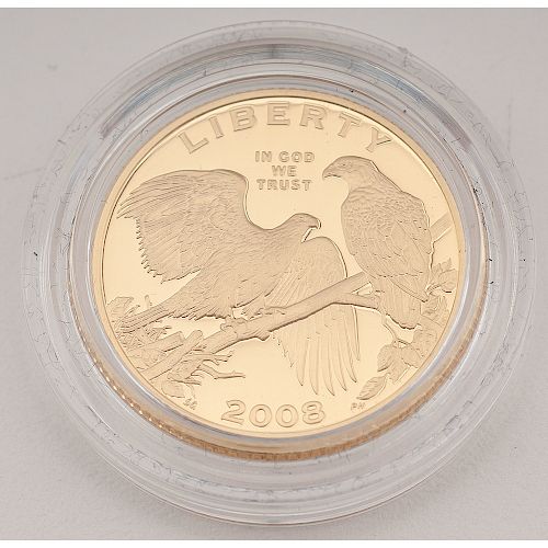 United States Bald Eagle Recovery and National Emblem $5 Gold 2008-W, Proof