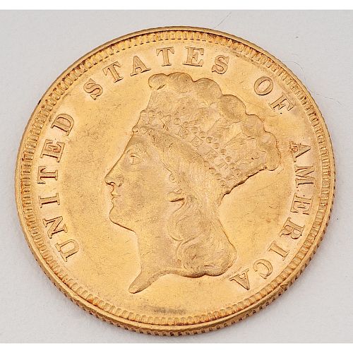 United States Indian Princess Head Three-Dollar Gold Piece 1874