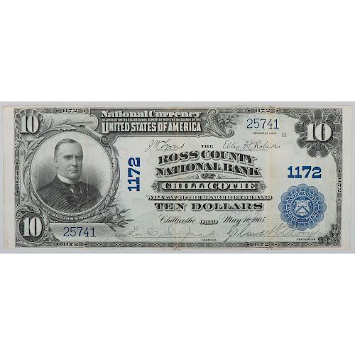 United States $10 National Currency Bank of Chillicothe Series of 1902
