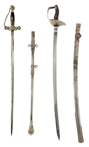 Two Antique Swords with Scabbards