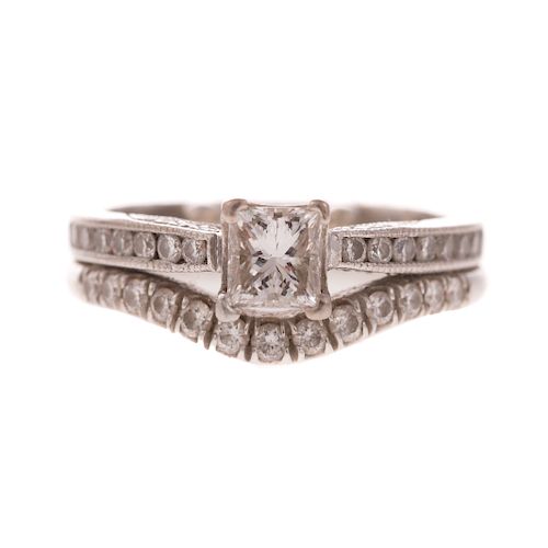A Ladies Diamond Engagement Ring Set by Tacori