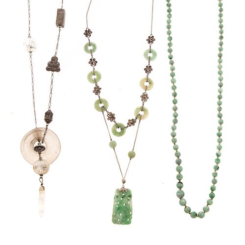 A Collection of Jade Beaded Jewelry