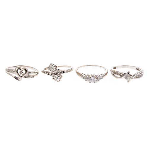 A Collection of Ladies White Gold Diamond Rings