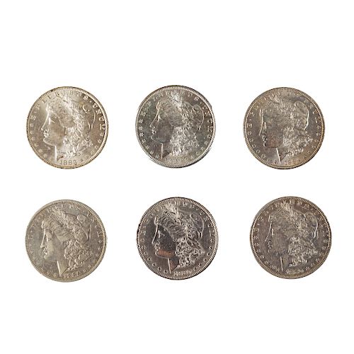 Six Morgans starting with 1881-S MS64