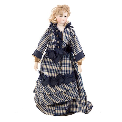 French bisque head and cloth body doll