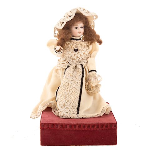 French bisque doll seamstress automaton