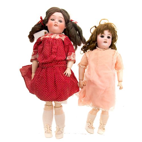 Two Handwerck bisque and porcelain dolls