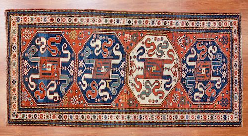Rare antique Cloudband Kazak rug