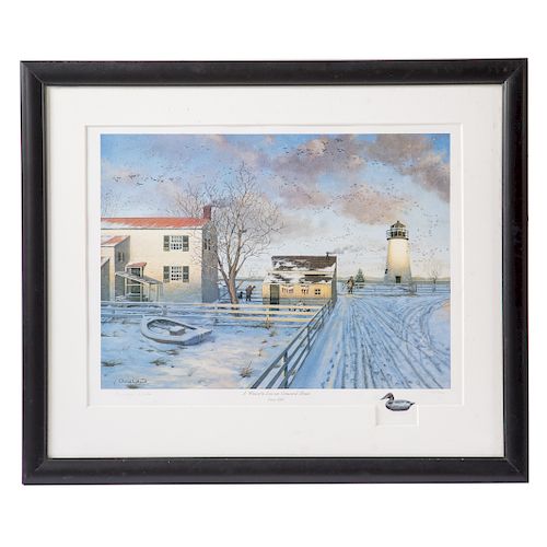 Christopher White. "A Winter's Eve..." litho