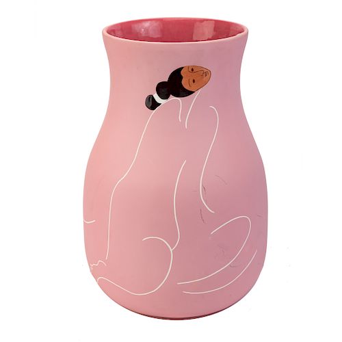 R.C. Gorman. Sisters ceramic vase