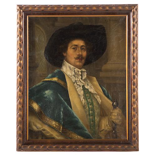 A. d'Ambrossi. Portrait of a Cavalier, oil