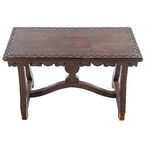Russian style pine chip carved coffee table