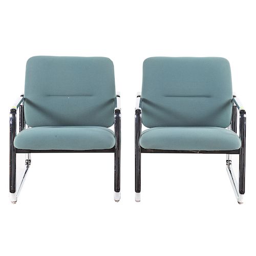 Pair Steelcase Contemporary upholstered armchairs