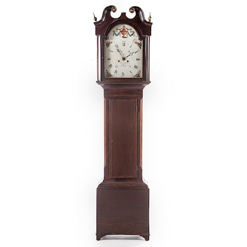 Sccottish inlaid mahogany tall case clock