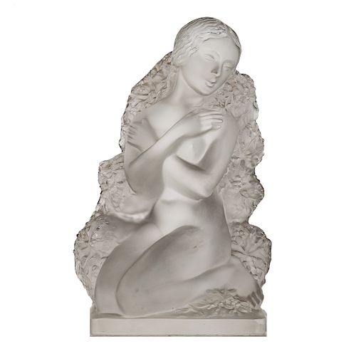 Lalique partially frosted La Hiver figure