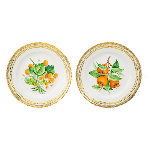 Pr. Royal Copenhagen porcelain Flora Danica plates