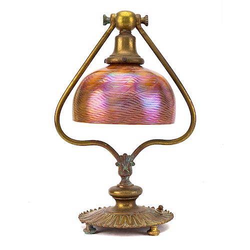 Art Nouveau lamp with Tiffany glass shade