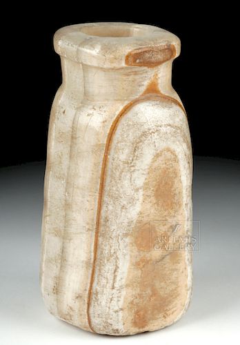Lovely Egyptian Late Period Banded Alabaster Bottle
