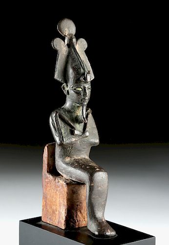 Egyptian Bronze Seated Osiris - Ex Bonham's