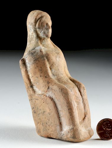 Greek Terracotta Seated Goddess