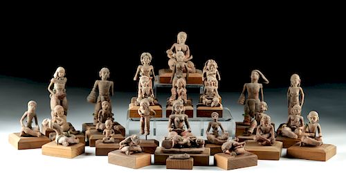 Rare Collection of 27 Xochipala Pottery Figures