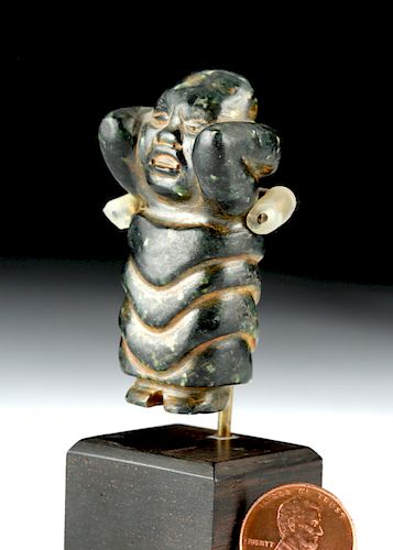 Olmec Green Stone Standing Baby Figure