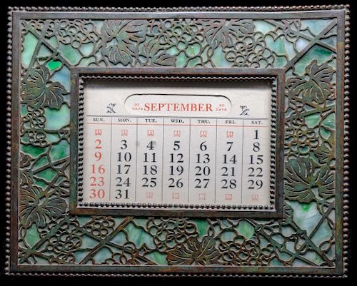 Tiffany Studios Ny Grapevine Pattern Calendar Frame