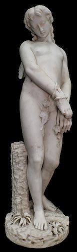 Antique Italian Marble Statue Woodland Nymph Dante Zoi