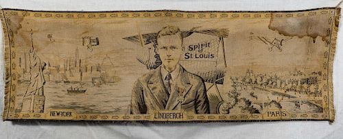 Vintage Charles Lindburgh Needlepoint Tapestry