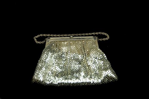 Whiting And Davis Silver Mesh Purse In Box