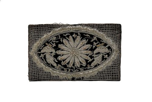 Embroidered Silver Gilt Purse