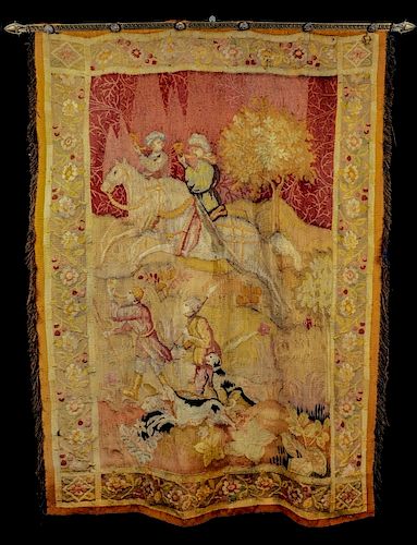 Needlepoint Tapestry of a Hunt Scene