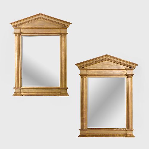 Pair of Neoclassical Style Giltwood Mirrors
