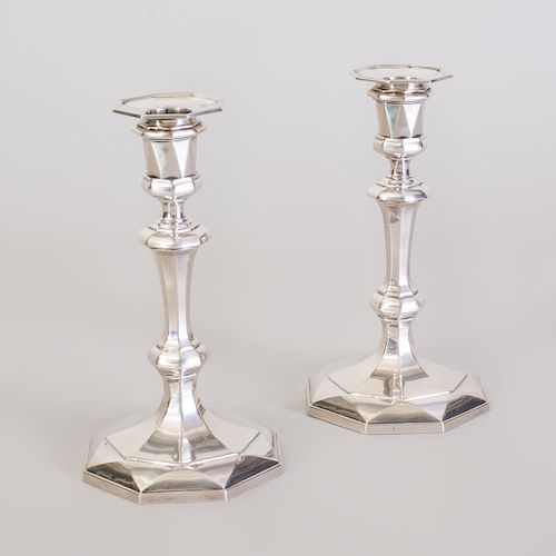 Pair of George V  Silver Candlesticks
