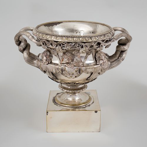 English Silver Plate Model of the Warwick Vase