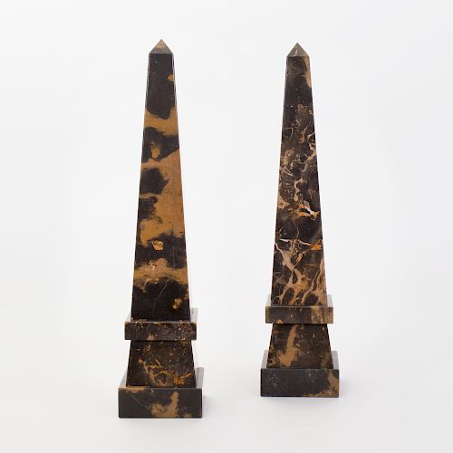Pair of Marble Obelisks