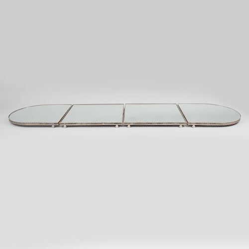 Large Silver Plate Mirror Surtout de Table