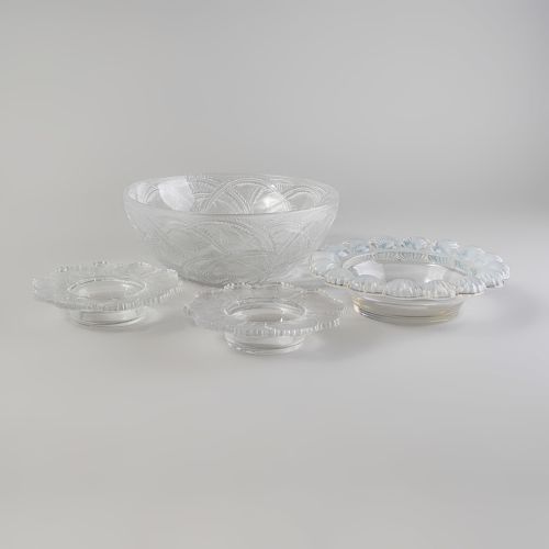 Group of Four Lalique Glass Dishes