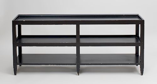 Black Painted Three Tier Table, After a Design by Mongiardino