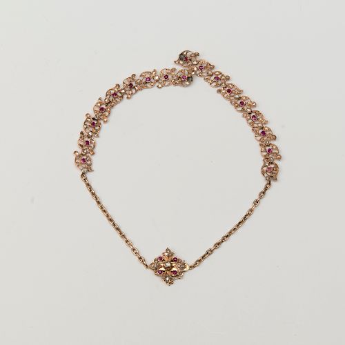 Indian Ruby and Diamond Necklace 