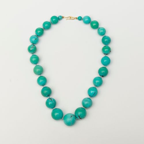 Turquoise Matrix Bead Necklace