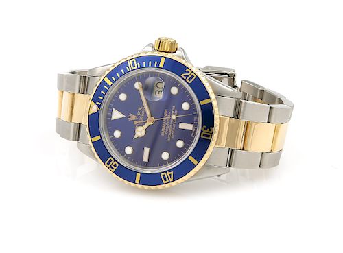 Rolex Submariner Two Tone Blue Watch
