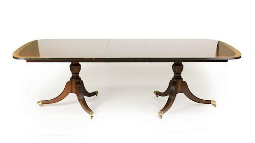 Henkel Harris Mahogany Twin Pedestal Dining Table