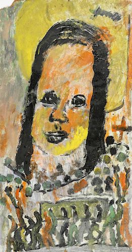 Purvis Young (1943-2010) "Portrait" Painting