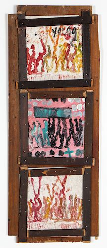 Purvis Young (1943-2010) Mixed Media Assemblage Painting