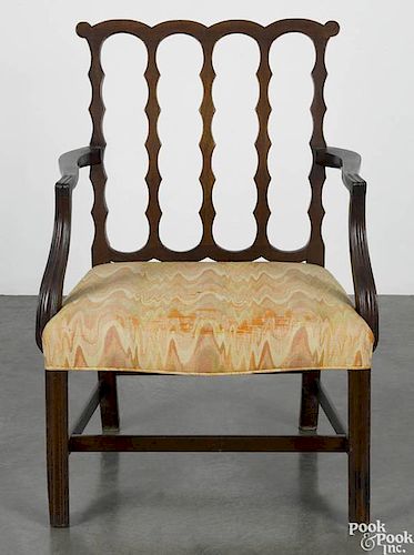 George III mahogany armchair, ca. 1780.