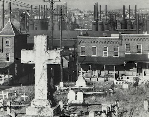 Walker Evans (1903-1975) "A Graveyard and Steel Mill in Bethlehem, Pennsylvania November, 1935"
